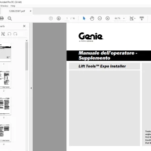 Genie lift Tools™ Expo Installer Supplemento Manuale dell'operatore 1286259