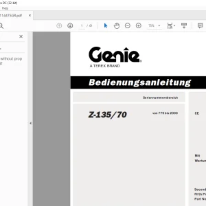 Genie lift Z-135/70 Bedienungsanleitung 114475 PDF