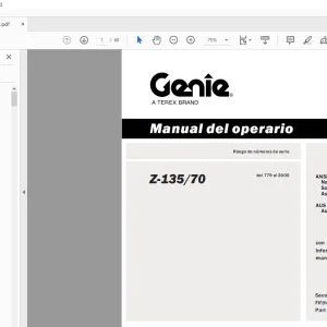 Genie lift Z-135/70 Manual del operario 114474SP PDF