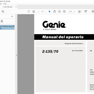 Genie lift Z-135/70 Manual del operario 114475 - PDF DOWNLOAD (Spanish)