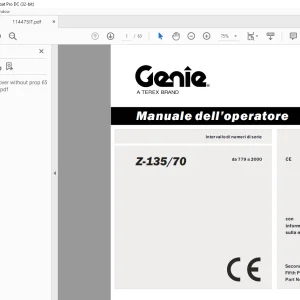 Genie lift Z-135/70 Manuale dell’operatore 114475 - PDF DOWNLOAD (Italian)