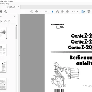 Genie lift Z-25/8 Z-20/8 Z-20/8N Bedienungsanleitung 41313