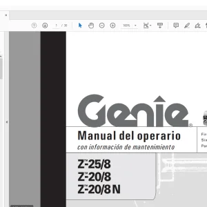 Genie lift Z-25/8 Z-20/8 Z-25/8N Manual del operario PDF