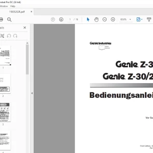 Genie lift Z-30/20 HD Bedienungsanleitung 19052 PDF