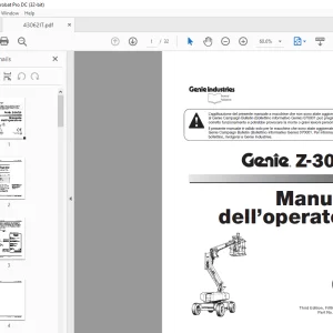 Genie lift Z-30/20 Manuale dell’operatore  - PDF DOWNLOAD (Italian)
