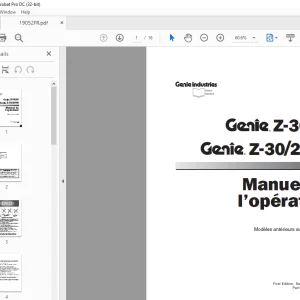 Genie lift Z-30/20HD Manuel de l'opérateur PDF
