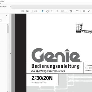 Genie lift Z-30/20N Bedienungsanleitung 82282 PDF