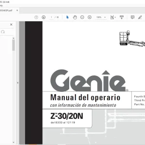 Genie lift Z-30/20N Manual del operario 1000046 - PDF DOWNLOAD (Spanish)
