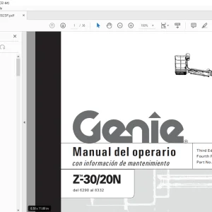 Genie lift Z-3020N Manual del operario 82282 PDF