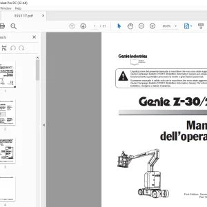 Genie lift Z-30/20N Manuale dell’operatore 35531 PDF