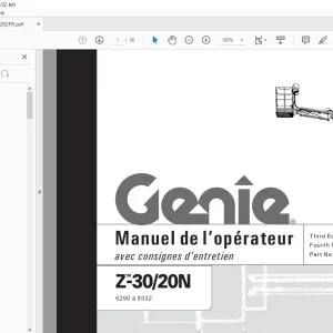 Genie lift Z-30/20N Manuel de l`Operateur 82282