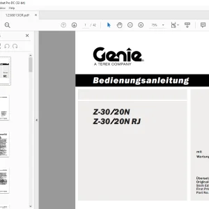 Genie lift Z-30/20N Z-30/20N RJ Bedienungsanleitung 1258813