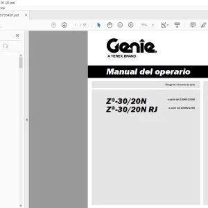Genie lift Z-30/20N Z-30/20N RJ Manual del operario 1297934 PD