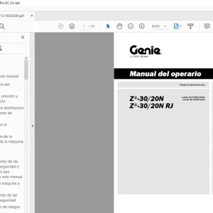 Genie lift Z-30/20N Z-30/20N RJ Manual del operario 1319006 PDF