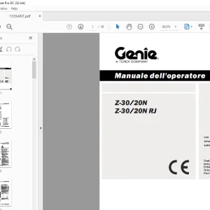 Genie lift Z-30/20N Z-30/20N RJ Manuale dell’operatore 133546