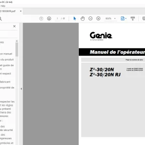 Genie lift Z-30/20N Z-30/20N RJ Manuel de l’opérateur 1319006