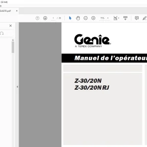Genie lift Z-30/20N Z-30/20N RJ Manuel de l’opérateur 133546