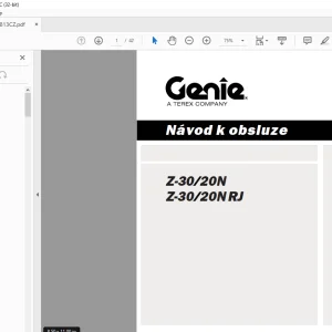 Genie lift Z-30/20N Z-30/20NRJ Návod k obsluze 1258813