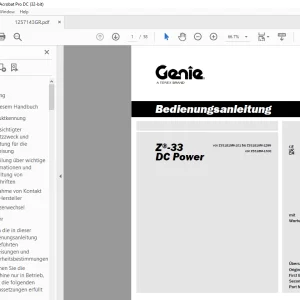 Genie lift Z-33 DC Power Bedienungsanleitung 125714 PDF