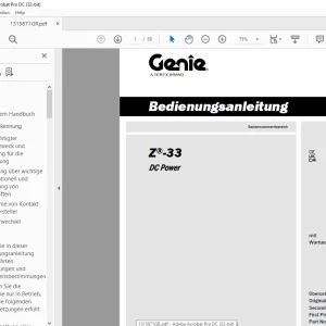 Genie lift Z-33 DC Power Bedienungsanleitung 1315871 PDF