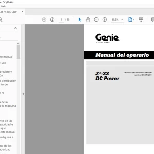 Genie lift Z-33 DC Power Manual del operario - PDF DOWNLOAD (Spanish)