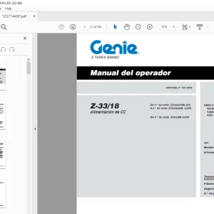 Genie lift Z-33/18 Alimentación de CC Manual del operador 1257144