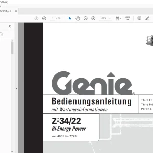 Genie lift Z-34/22 Bi-ENERGY Power Bedienungsanleitung 1000049 PDF