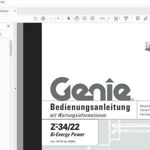 Genie lift Z-34/22 IC Power Bedienungsanleitung 1000048