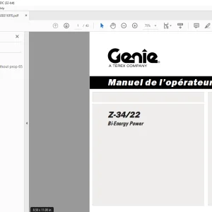 Genie lift Z-34/22 Bi-Energy Power Manuel de l’opérateur 1258816