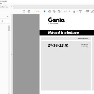 Genie lift Z-34/22 IC Návod k obsluze Manual 1297940