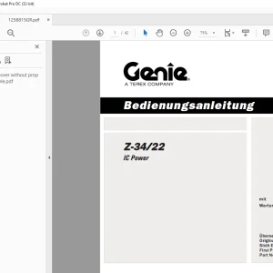 Genie lift Z-34/22 IC Power Bedienungsanleitung 1258815 PDF