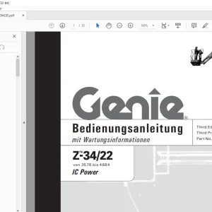 Genie lift Z-34/22 IC Power Bedienungsanleitung 82594 PDF