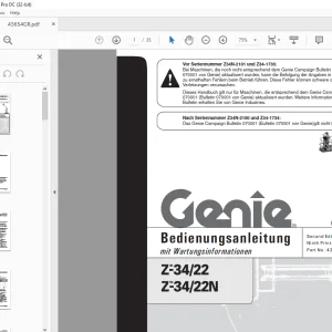 Genie lift Z-34/22 Z-34/22N Bedienungsanleitung 43654 PDF