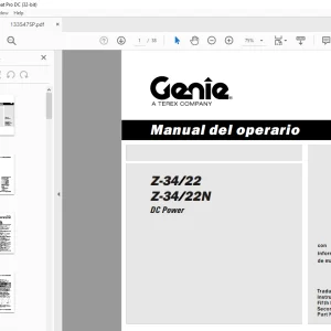 Genie lift Z-34/22 Z-34/22N DC POWER Manual del operario 133547