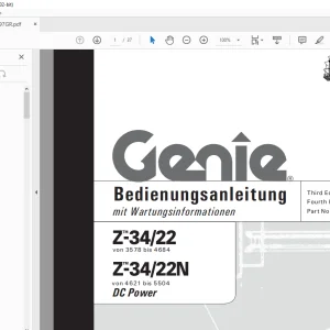 Genie lift Z-34/22 Z-34/22N DC Power Bedienungsanleitung 82597
