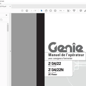 Genie lift Z-34/22 Z-34/22N DC Power Manual de`l Operateur 82597