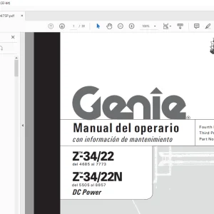 Genie lift Z-34/22 Z-34/22N DC Power Manual del operario 1000047
