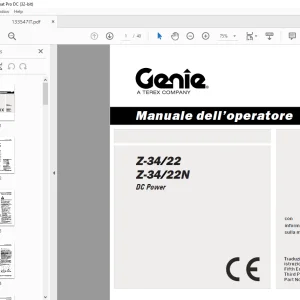 Genie lift Z-34/22 Z-34/22N DC Power Manuale dell’operatore 133547