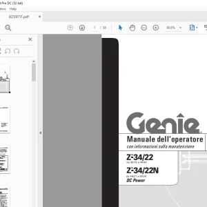 Genie lift Z-34/22 Z-34/22N DC Power Manuale dell’operatore 82597