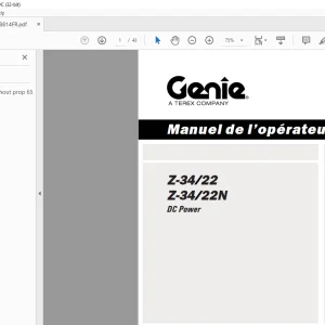 Genie lift Z-34/22 Z-34/22N DC Power Manuel de l’opérateur 1258814