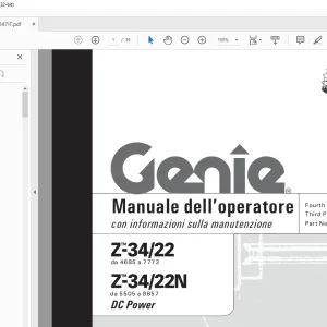 Genie lift Z-34/22 Z-34/22N Manuale dell`Operatore 1000047