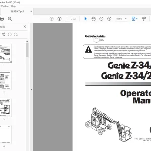 Genie lift Z-34/22 Z-34/22N Manuale dell’operatore 36539