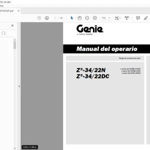 Genie lift Z-34/22N Z-34/22 DC Manual del operario - PDF DOWNLOAD (Spanish)