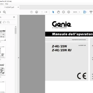 Genie lift Z-40/23N Z-40/23N RJ Manuale dell'operatore 114304