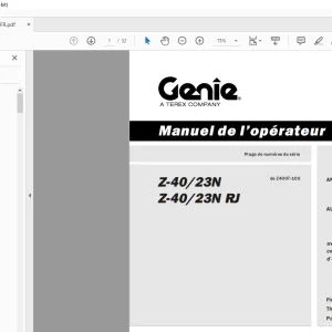 Genie lift Z-40/23N Z-40/23N RJ Manuel de l’opérateur 114052