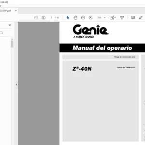 Genie lift Z-40N Manual del operario 1297031 PDF