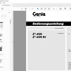 Genie lift Z-40N Z-40N RJ Bedienungsanleitung 1307434 PDF