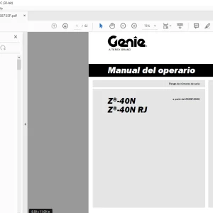 Genie lift Z-40N Z-40N RJ Manual del operario 1315875