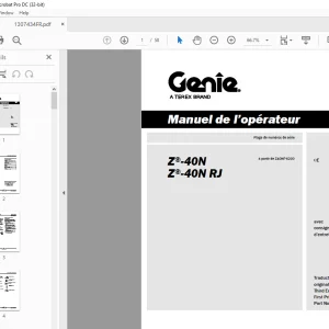 Genie lift Z-40N Z-40N RJ Manuel de l'opérateur 1307434 PDF