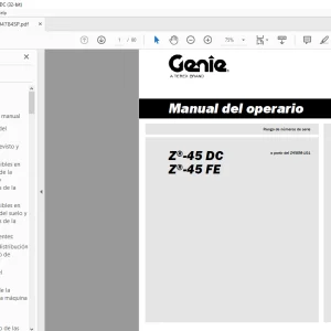Genie lift Z-45 DC Z-45 FC Manual del Operario 1294784  PDF